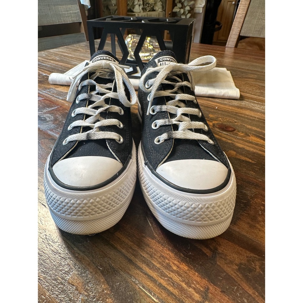 Converse Chuck Taylor All Star Lift Platform Black Canvas Sneakers 560250C 8.5W - Picture 4 of 13